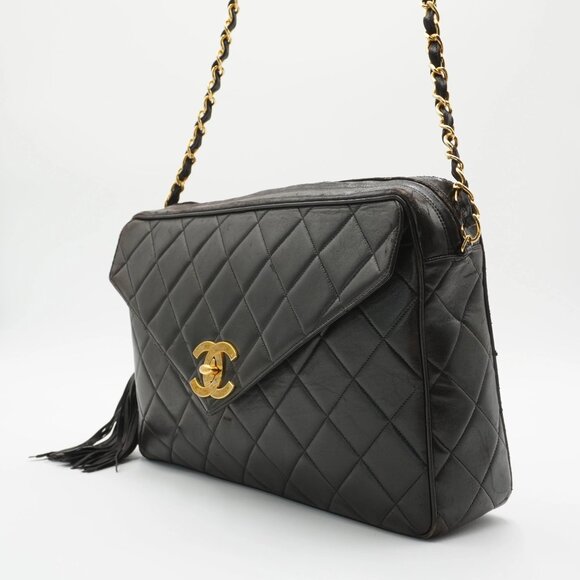 Pre-owned CHANEL Large Vintage Quilted Leather Shoulder Bag - Picture 2 of 6